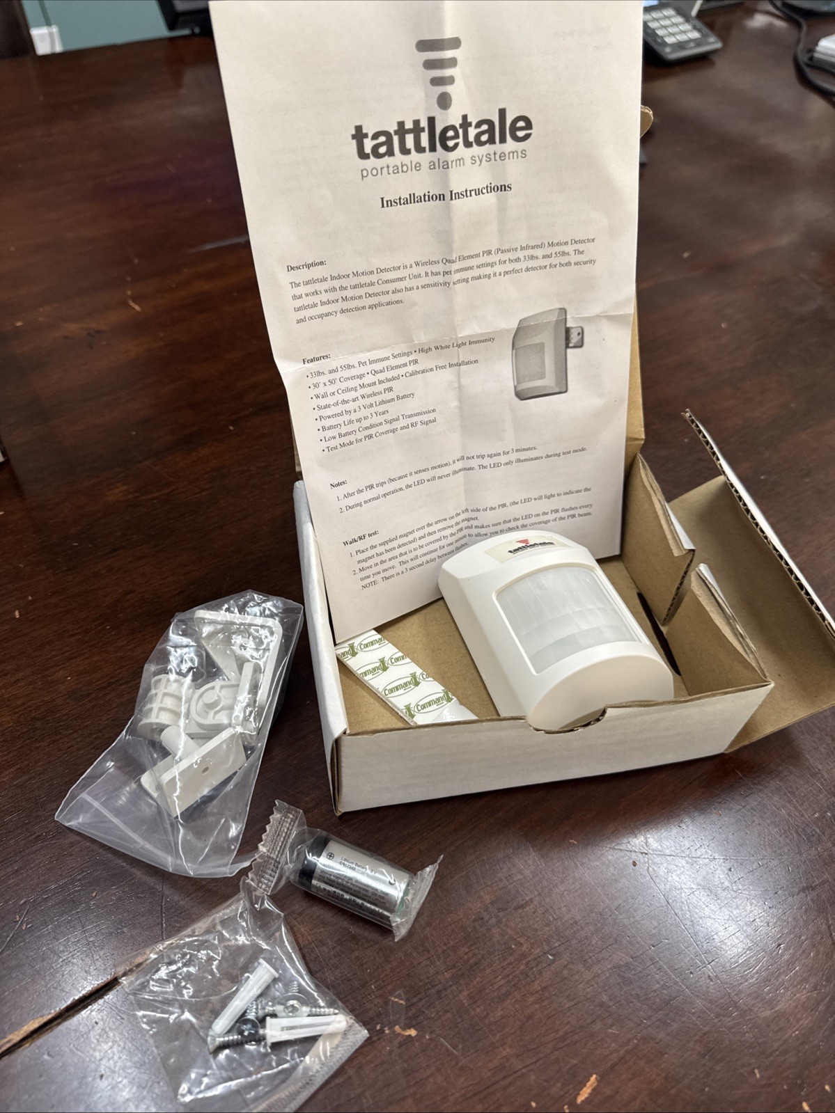 Tattletale Portable Alarm System WO/( Power Supply/Remote) TESTED POWER ON