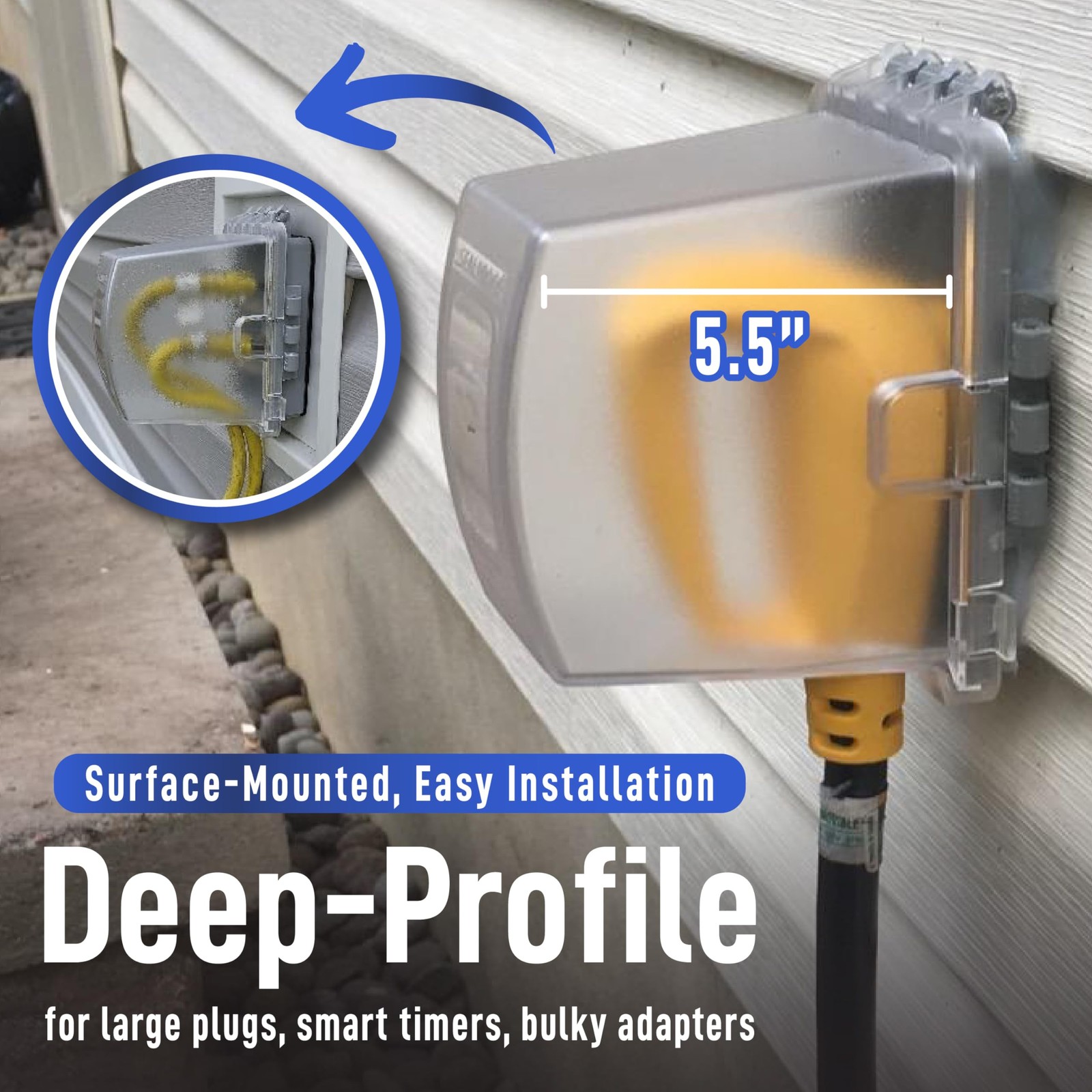 Sealproof 1-Gang Weatherproof In Use Outdoor Outlet Clear Frost – Deep Cover