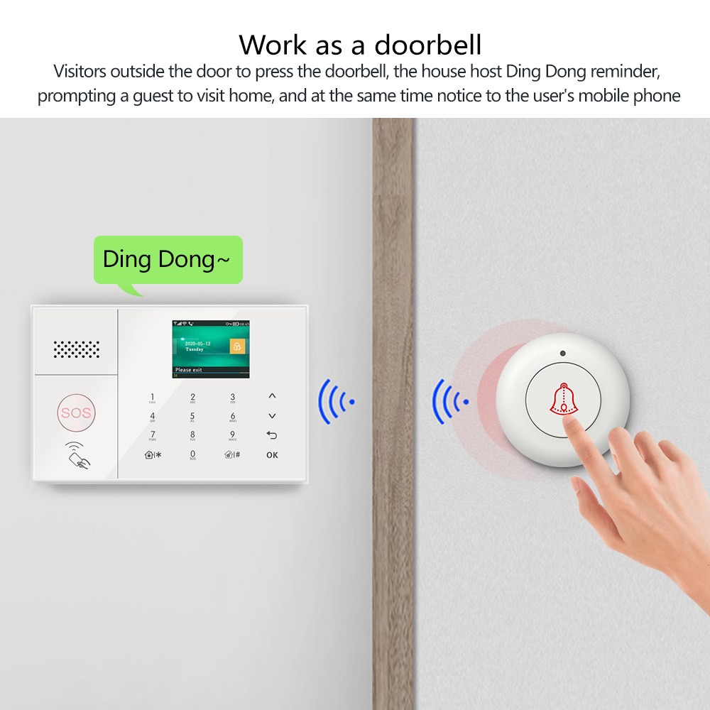 V05 Tuya APP WiFi 4G/3G Wireless Home Security Alarm Burglar System+RFID Access