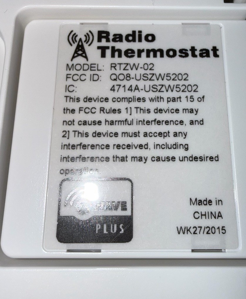 Ct32 Radio Thermostat With ZWave for AT&T Digital Life and others 4911B