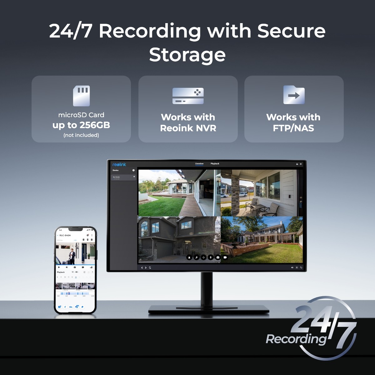 Reolink 8MP PoE System 8CH 2TB HDD NVR Color Night IK10 Security Camera