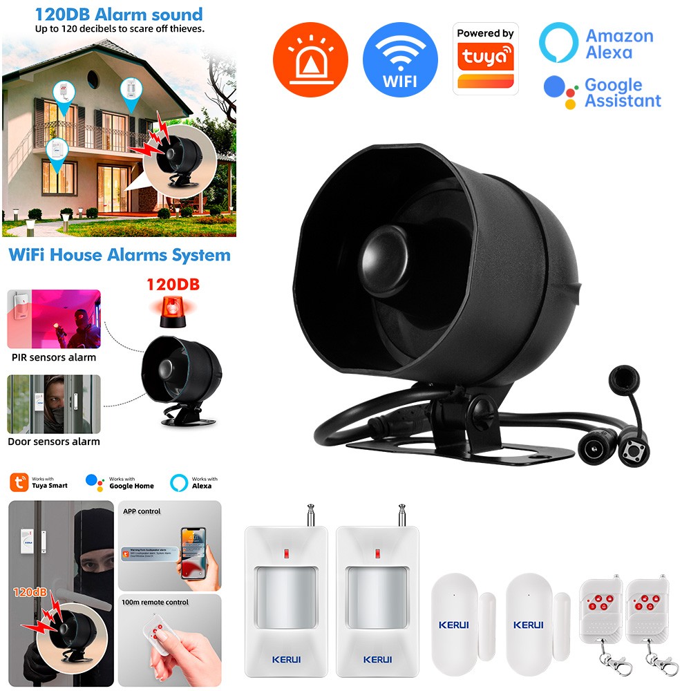 120dB Loud Siren Wireless WiFi Alarm System Home Intelligent Security Guard USA