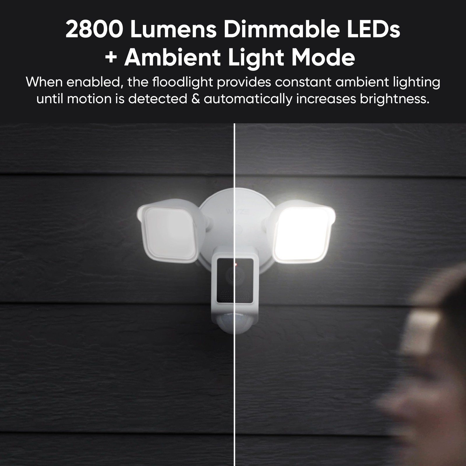 WYZE Floodlight Camera v2, Security Outdoor, 2K HD (Pack of 1), White