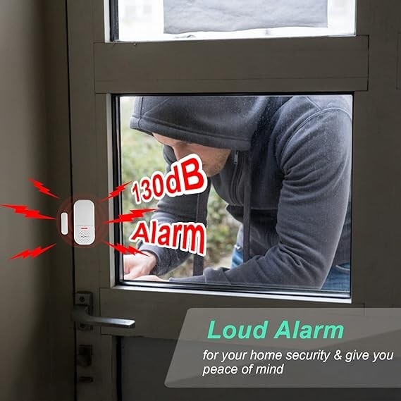 Alarma de puerta ruidosa de 130dB, volumen ajustable, 5 modos de función, neuvo.