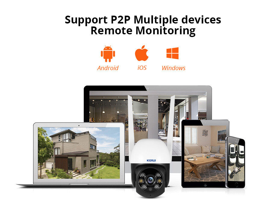 KERUI WiFi 3MP Wireless IP Camera Tuya Smart Home Security Auto Tracking Outdoor