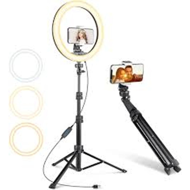 NEW IN BOX TAOTRONICS 12″ SELFIE LED RING LIGHT -62″ TRIPOD STAND & PHONE HOLDER
