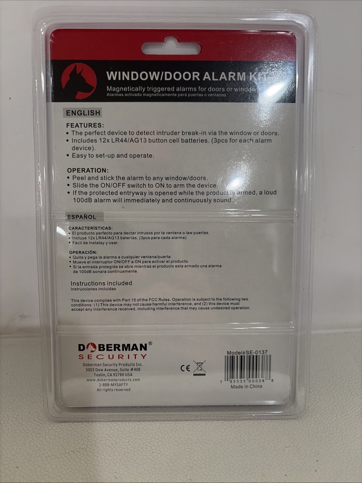 4 pack – Doberman Security Window / Door Alarm Kit Magnetically Triggered Alarm