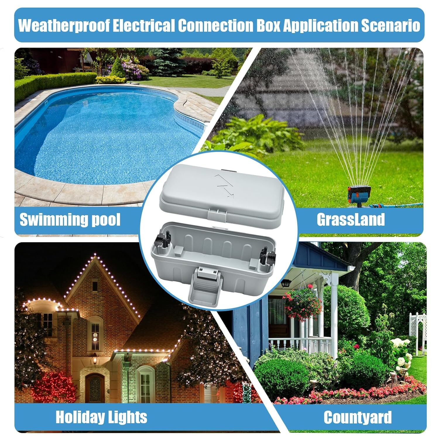 Hrensaw Small Weatherproof Electrical Connection Box(6 x 3.5 x Grey