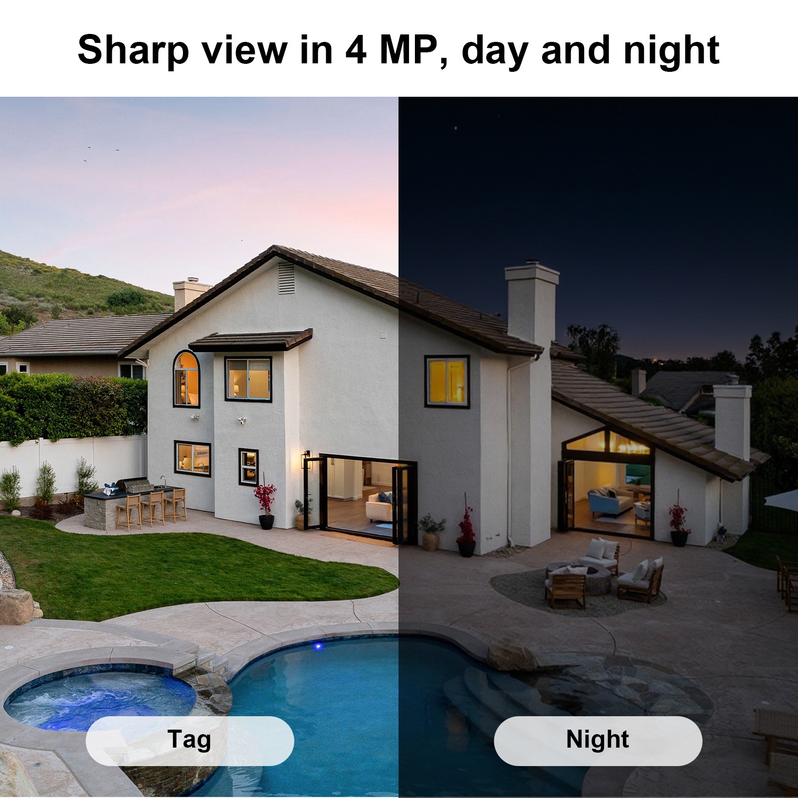 ARCCTV Outdoor 4MP Solar Security Camera 360° PTZ WiFi Battery Smart Home IP66