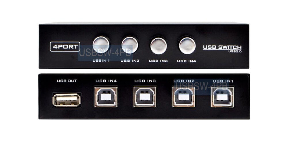 4-Port PC USB Sharing Switch – 4 Computers Sharing 1 USB Device