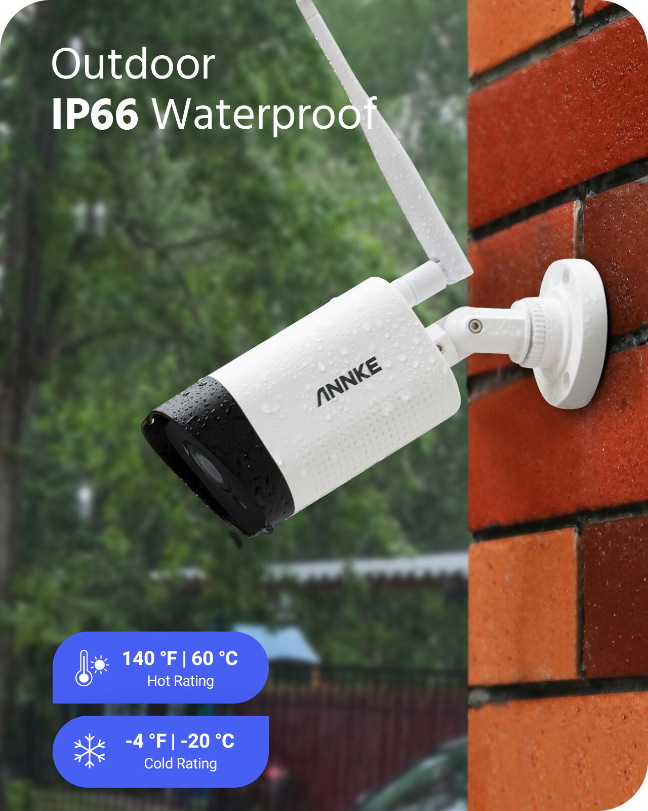ANNKE 2pcs 3MP Wireless Outdoor Security IP Camera WIFI Two Way Audio Recording