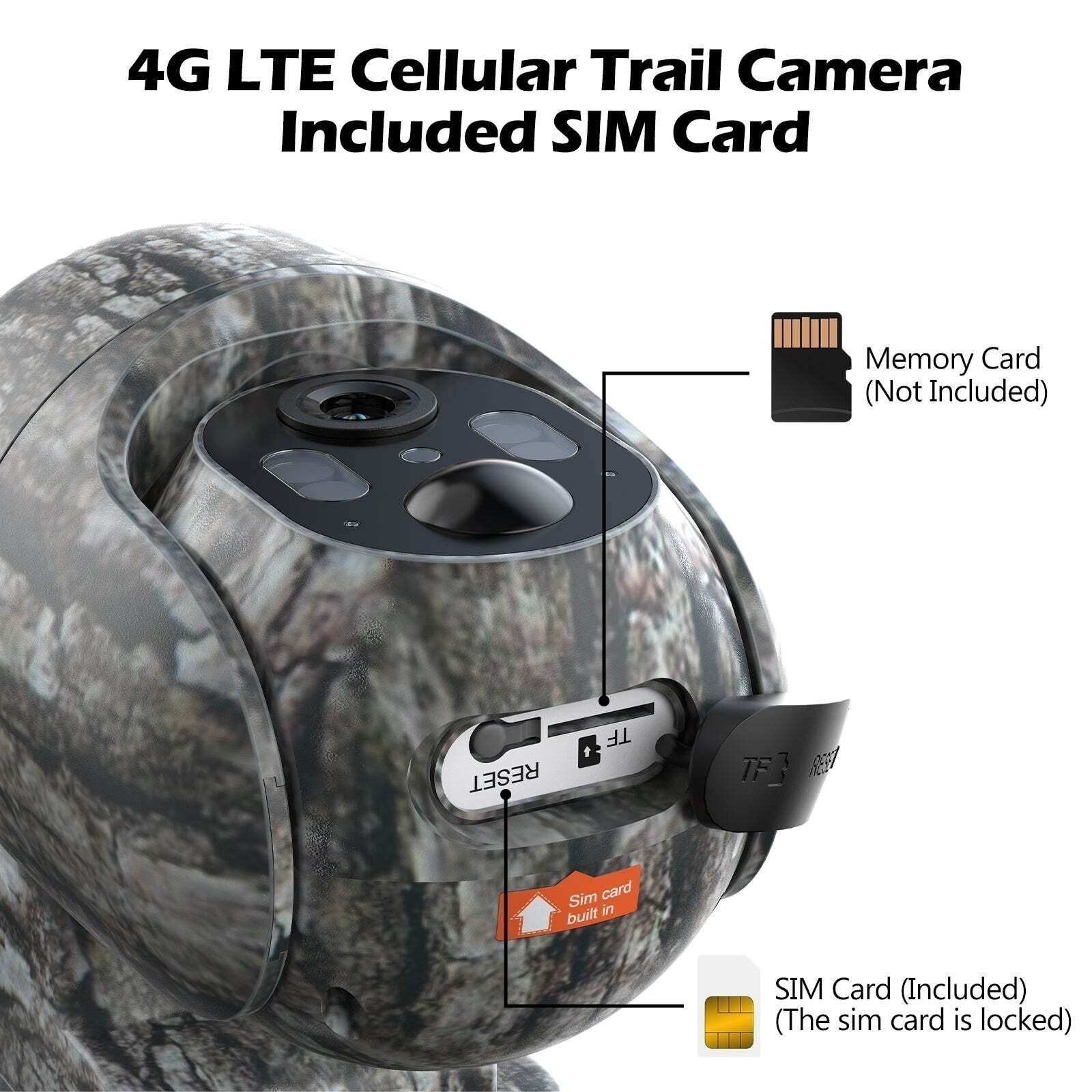 Campark 2.5K 4G LTE Solar 360° PTZ Security Camera Game IP66 Security +SIM Card