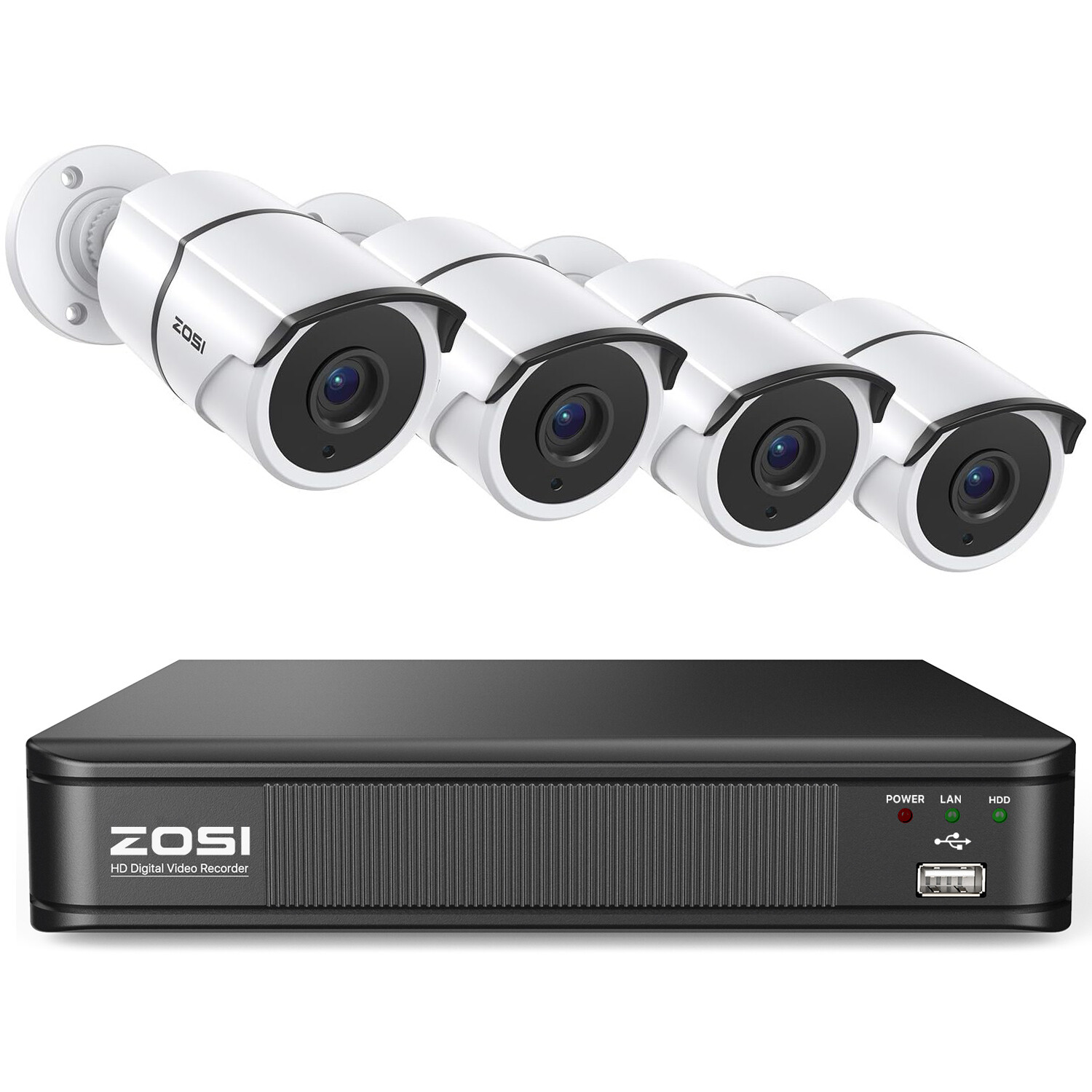 ZOSI 8CH 5MP Lite Home Security Camera System with 1-Way Audio Outdoor Cameras