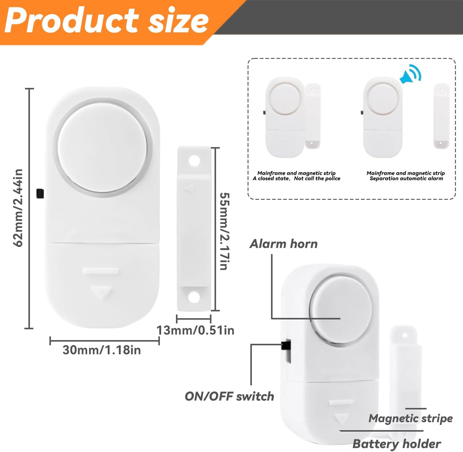Wireless Home Window Door Burglar Security Alarm System Magnetic Sensor lot