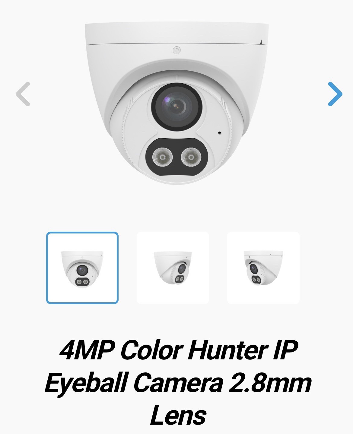 4MP Color Hunter IP Eyeball Camera 2.8mm Lens, Color, Outdoor & Indoor Use