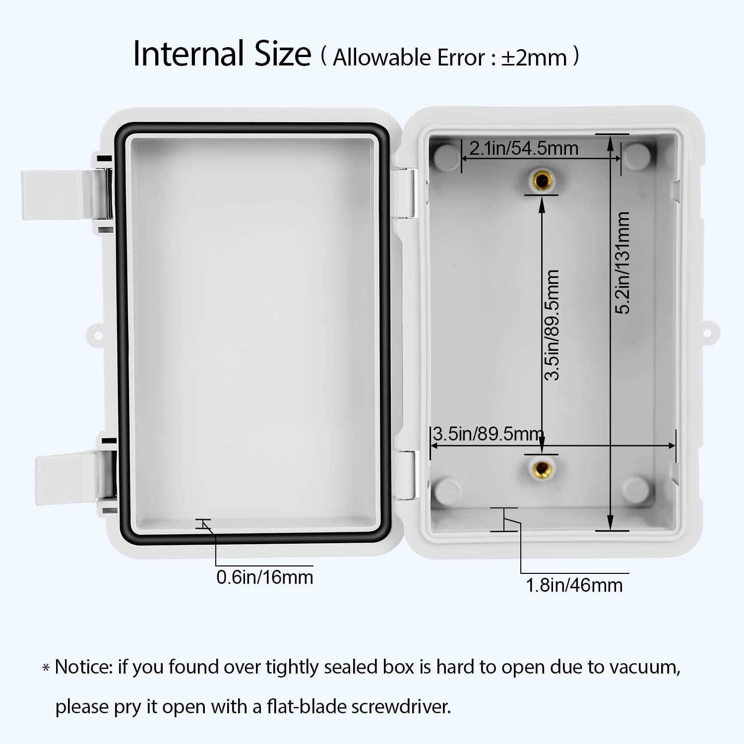 LMioEtool Junction Box, ABS Plastic, 5.9″ x 3.9″x 2.8″ (1pc), Opaque Cover
