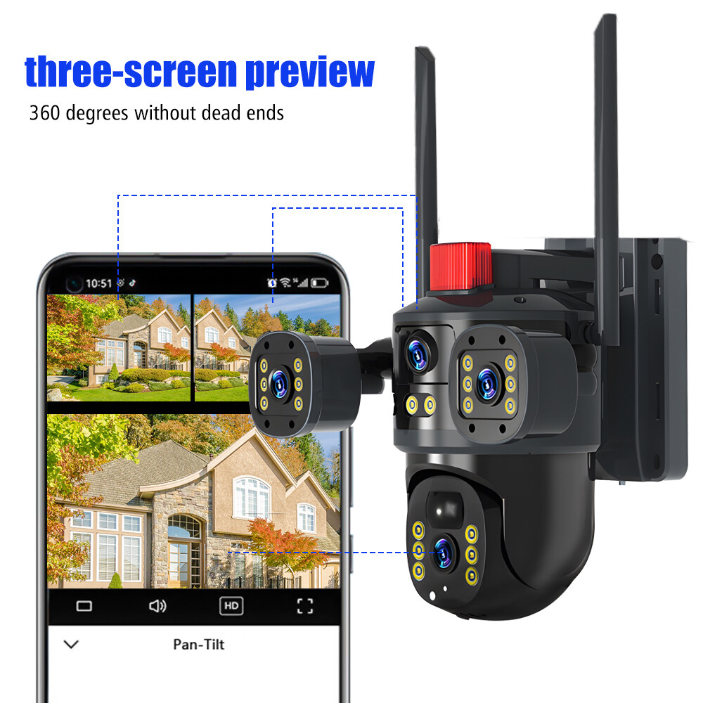 Camara De Seguridad Solar Inalambricas Para Exterior Con Vision Nocturna y Audio