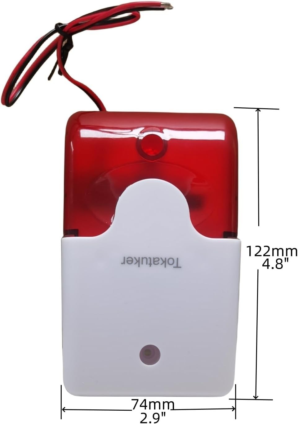 DC9 to 12V Wired Strobe Siren Red Light Sound Flash Buzzer Siren Home Securit…