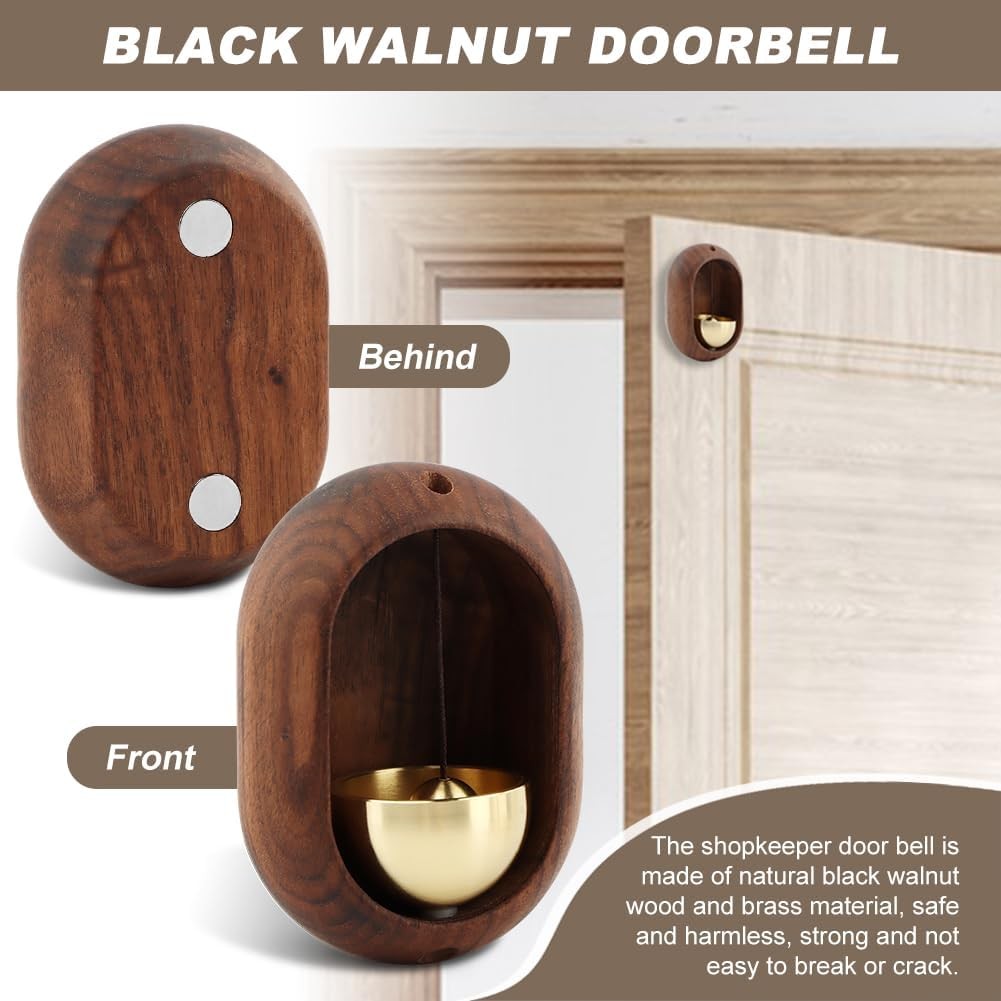 Oval Magnetic Hanging Door Bell, Loud Sound Wooden Zen Grip Doorbell Chime,…