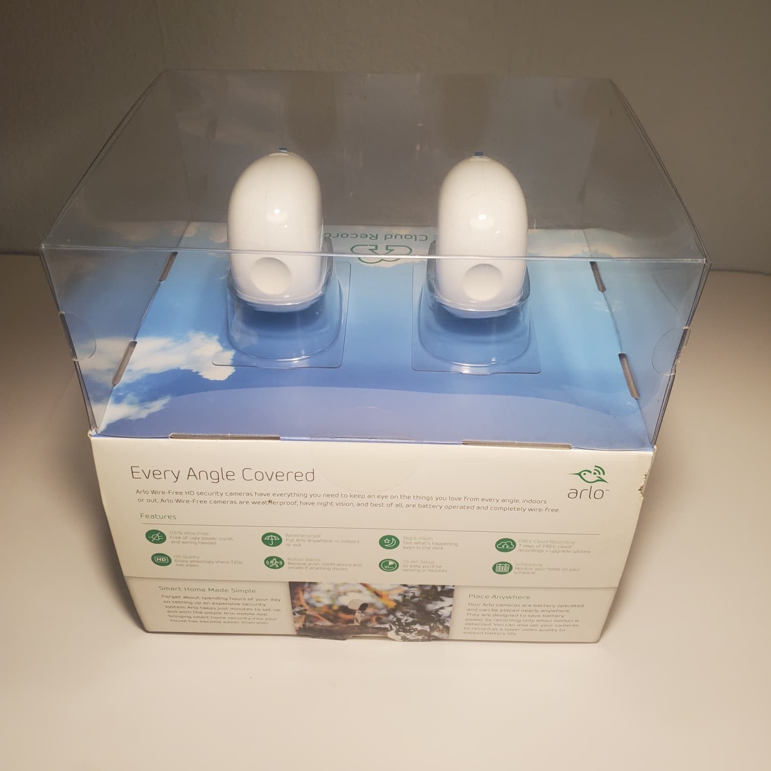 Arlo 2 Camera HD Security System by Netgear, 100% Wire Free, Factory Sealed