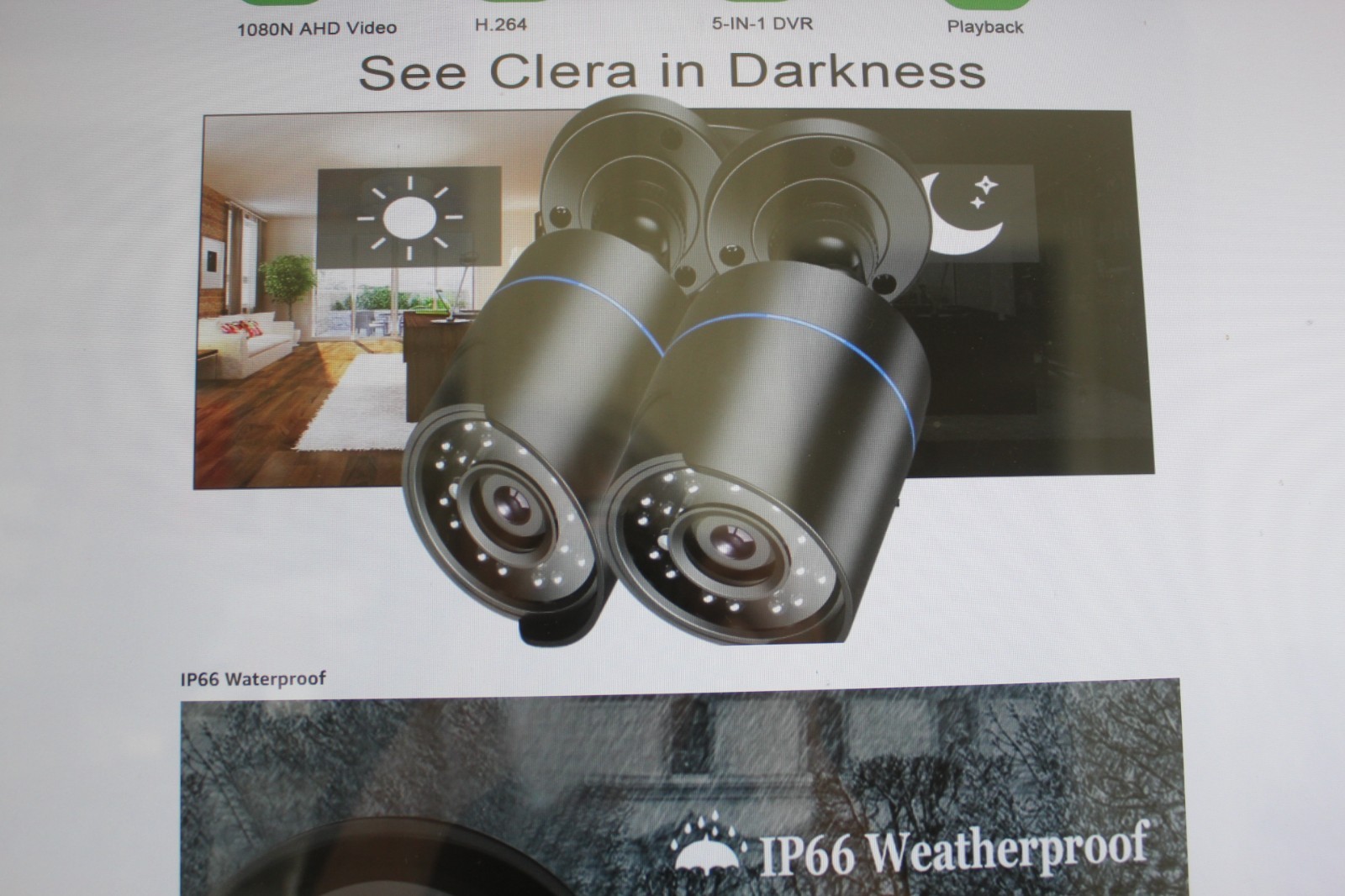 New 3000TVL Home Security System Surveillance DVR 4 Night Vision Cameras Kit