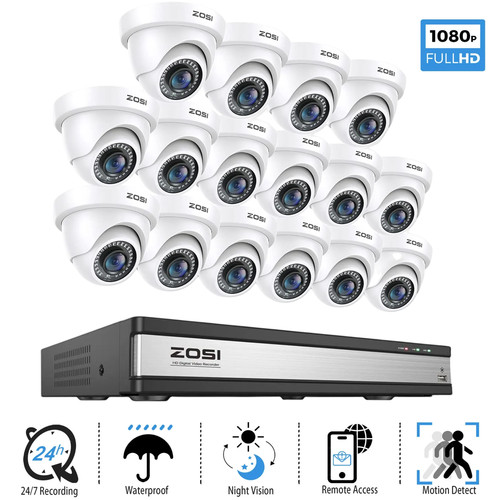 ZOSI 3K 8/16CH DVR 2MP Security Home Camera System Human Detection Night Vision