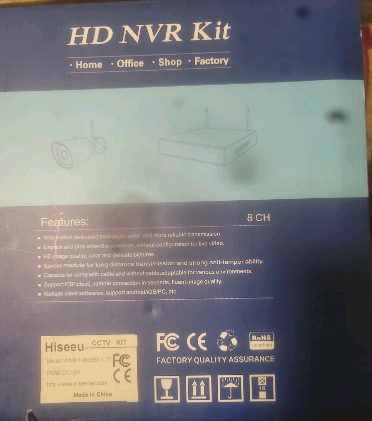 Hiseeu HD NVR CCTV WNKIT 8HB611-3T Total Of 8 Cameras