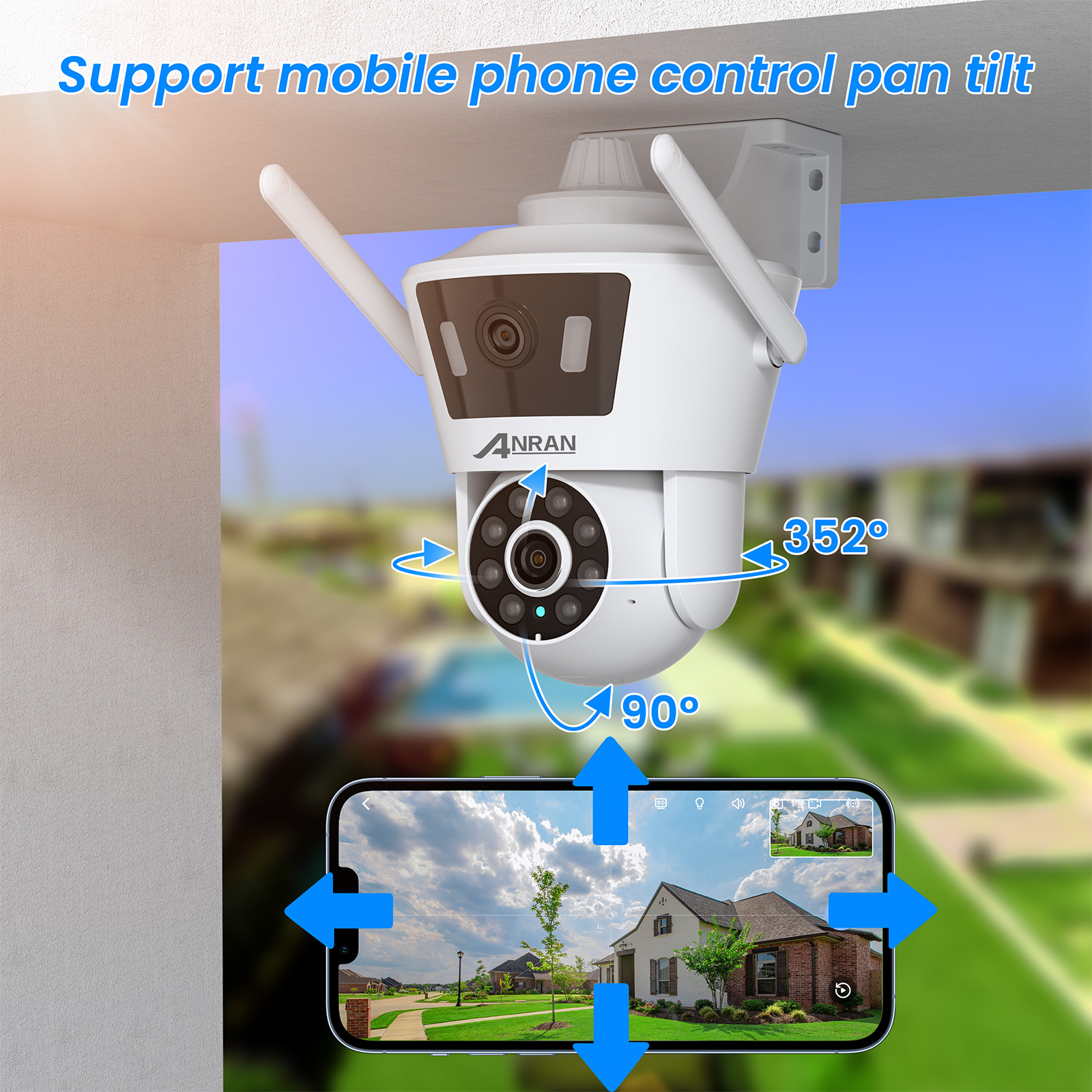 ANRAN 4MP Double Lens HD Wireless Security Camera Home WiFi Outdoor Night Vision