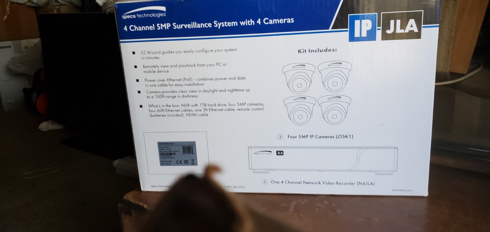Speco Technologies Gray Series 4 CH, IP NVR w/4 5MP cameras. Brand New In Box