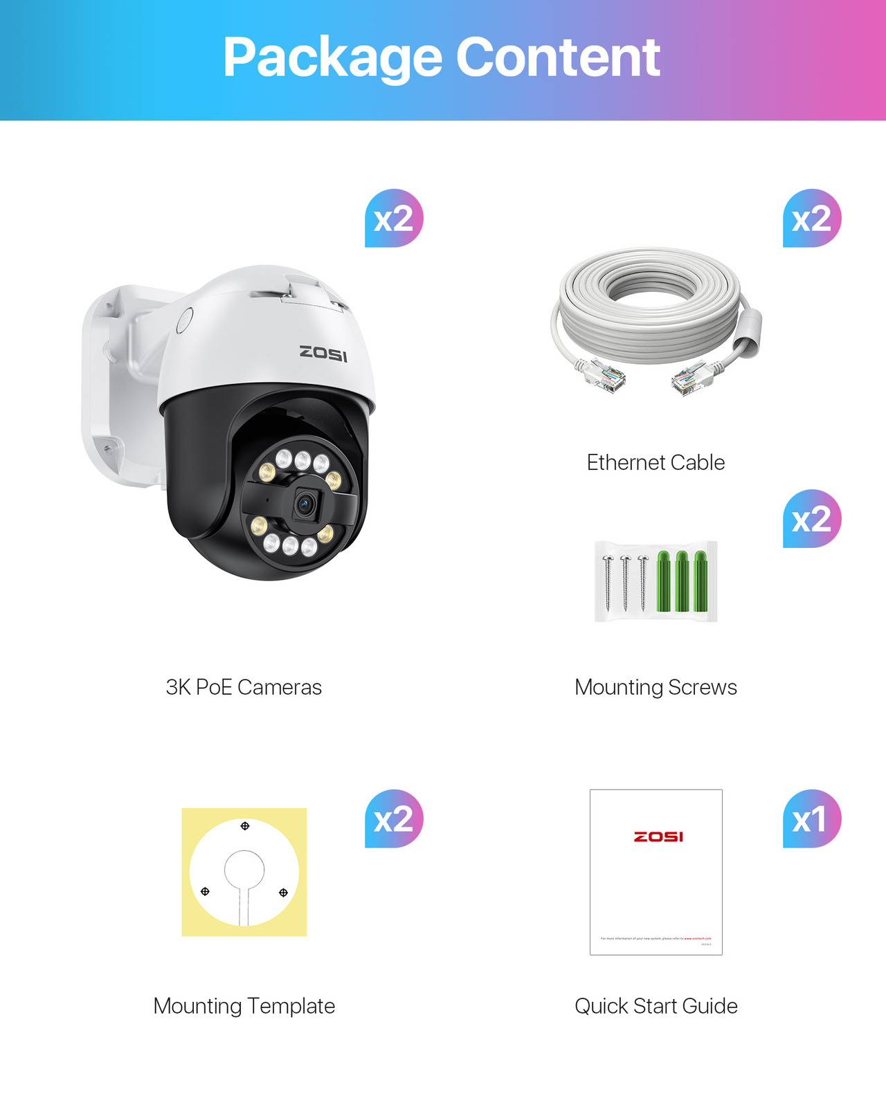 ZOSI 8MP 8CH NVR 5MP POE Security Camera System PT AI Track AI Face/Car Detect