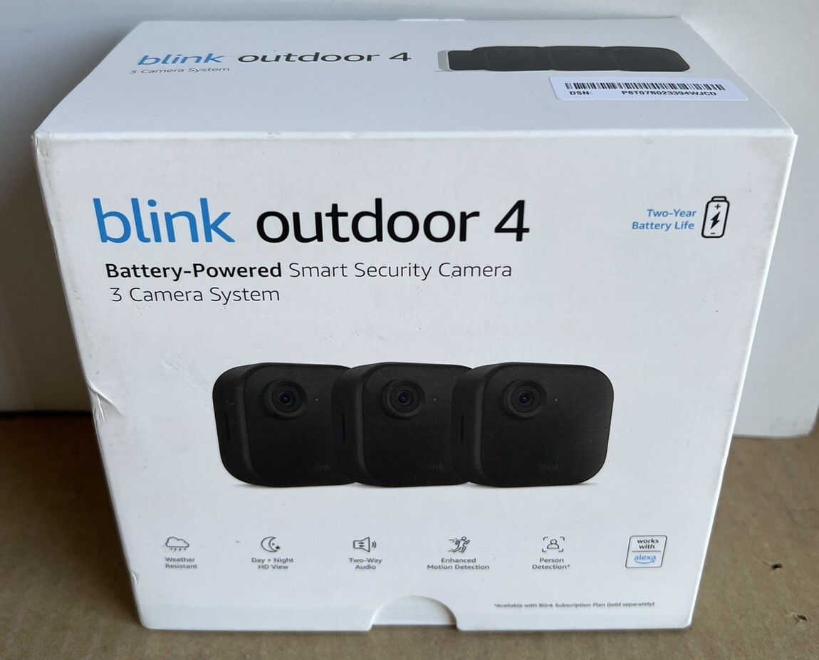 NEW SEALED Blink Outdoor 4 Wire-Free Smart Security 3 Camera System Kit 4th Gen
