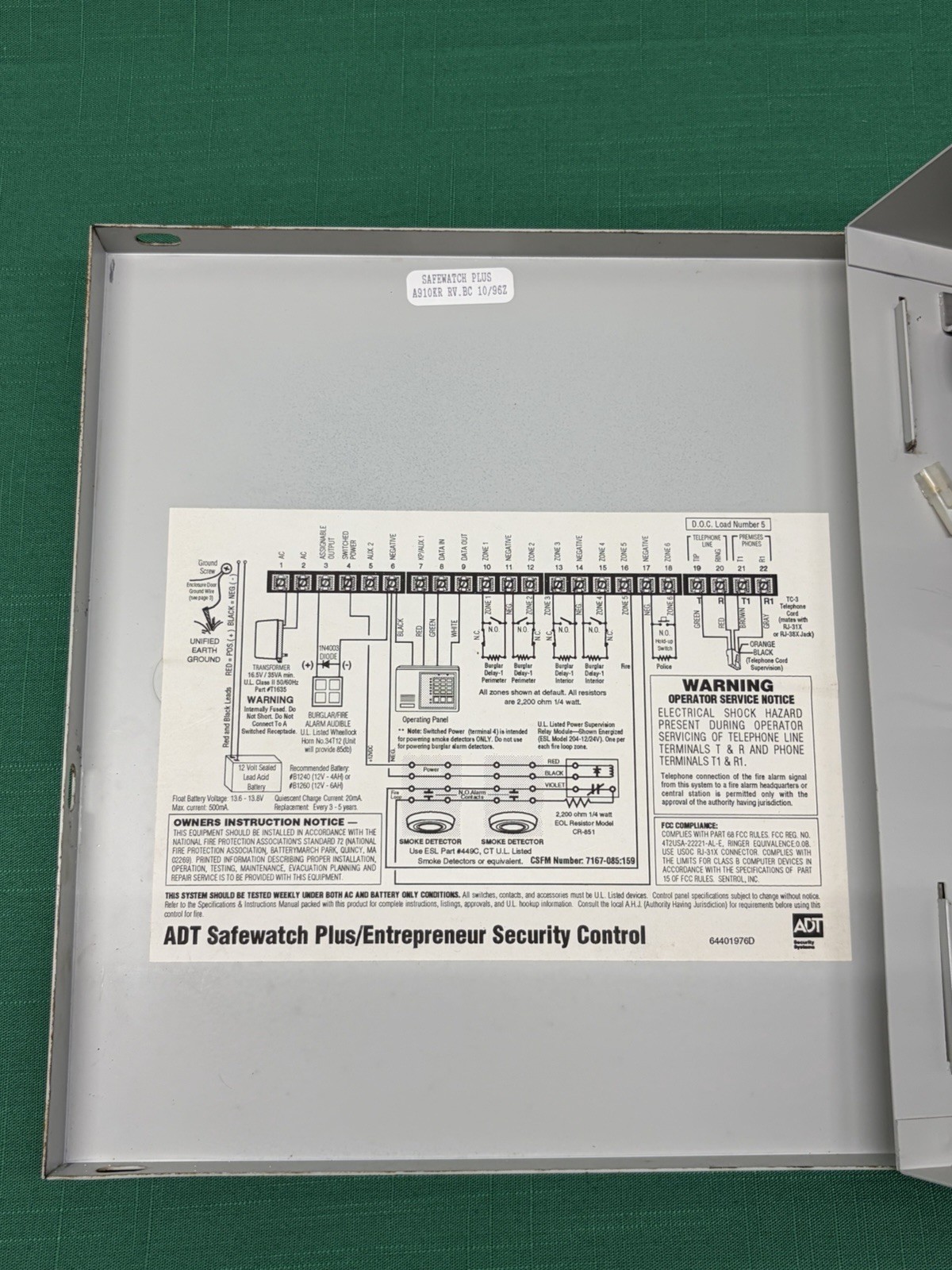 NEW ADT Safewatch Plus Security System Control Panel Operating System A910KR
