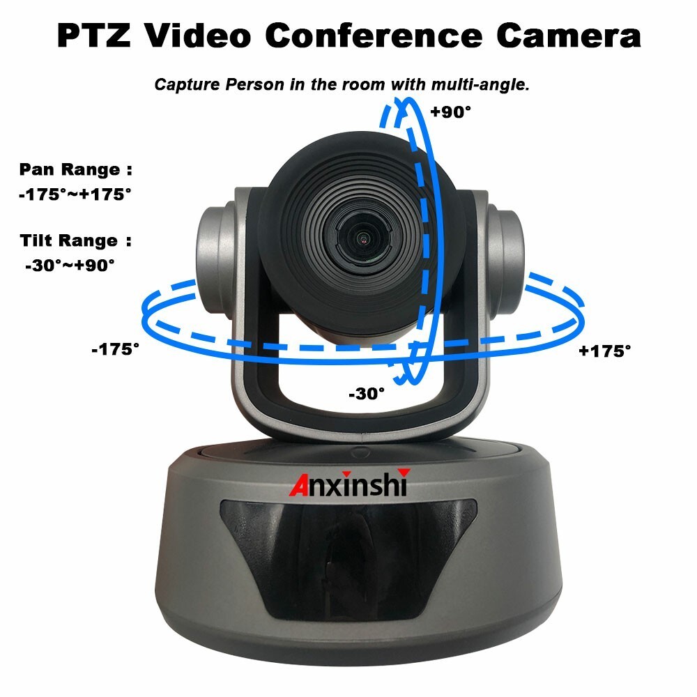 Onvif 1080P 60fps 30X Optical PTZ Video Conference Camera HDMI IP SDI 3 Output
