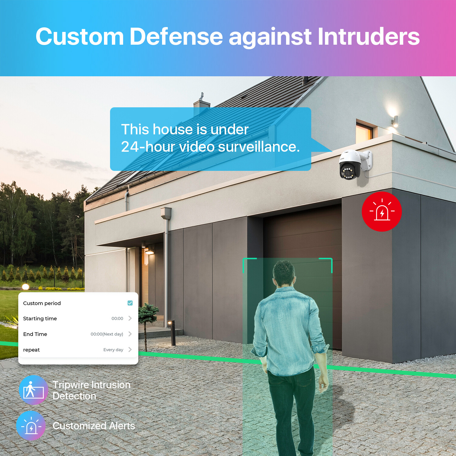 ZOSI 5MP POE Home Security IP Camera AI Vehicle/Voice Activity Alerts 2Way Audio
