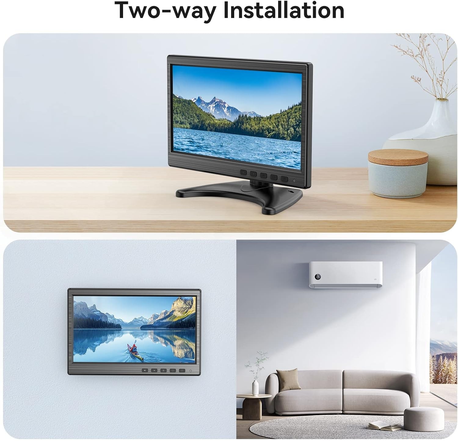 10.1 inch Monitor, 1024×600 LCD IPS Monitor 10 monitor