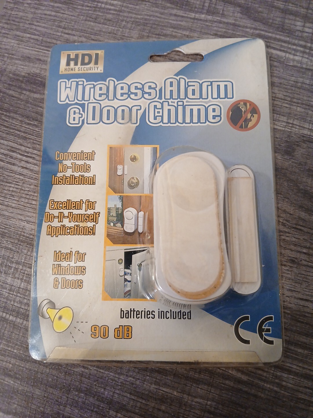 Wireless Home Security Alarm & Door Chime 20975 Battery Peel & Stick Install NIP
