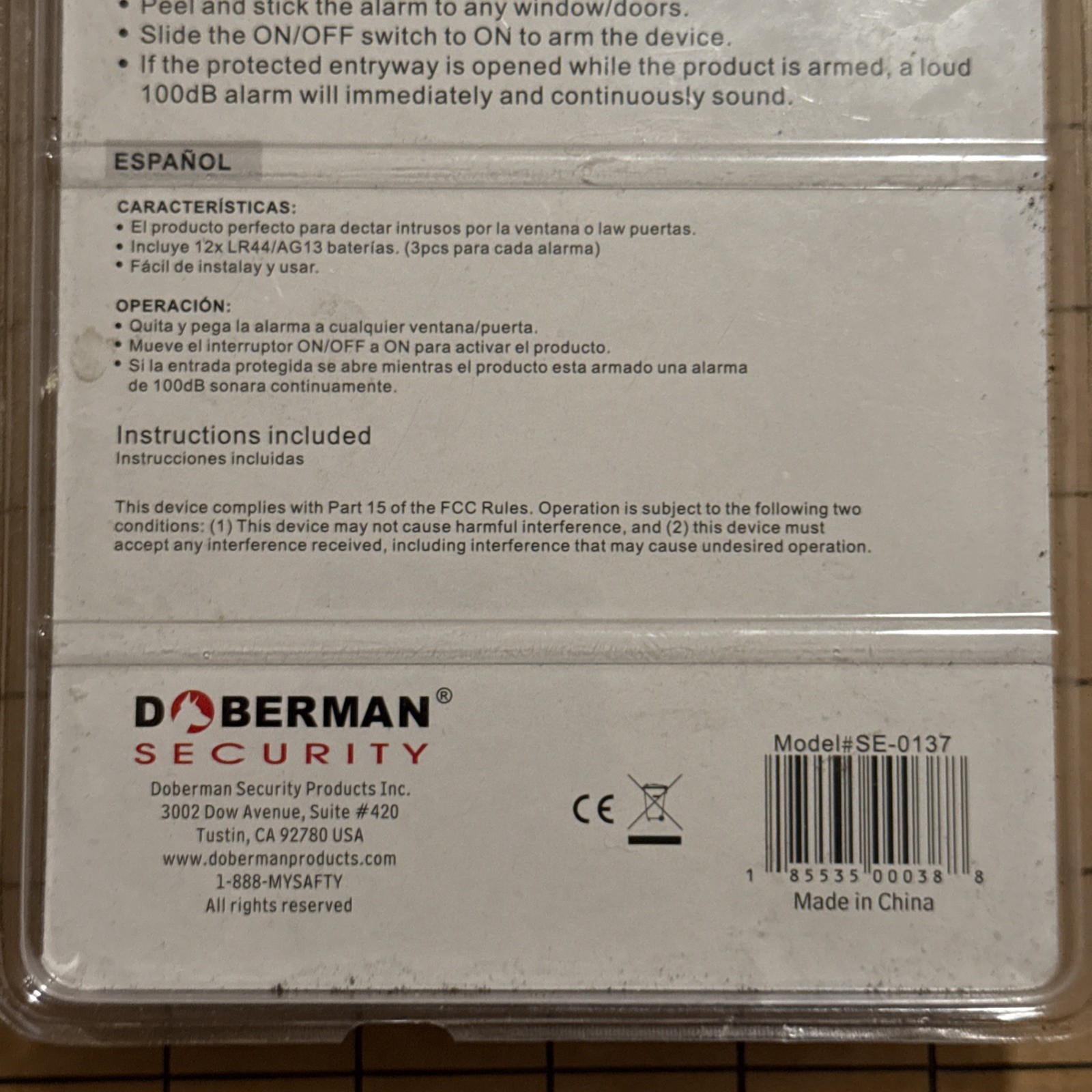 Doberman Security Window Door Alarm Kit Magnetically Triggered Alarm 4 Pack