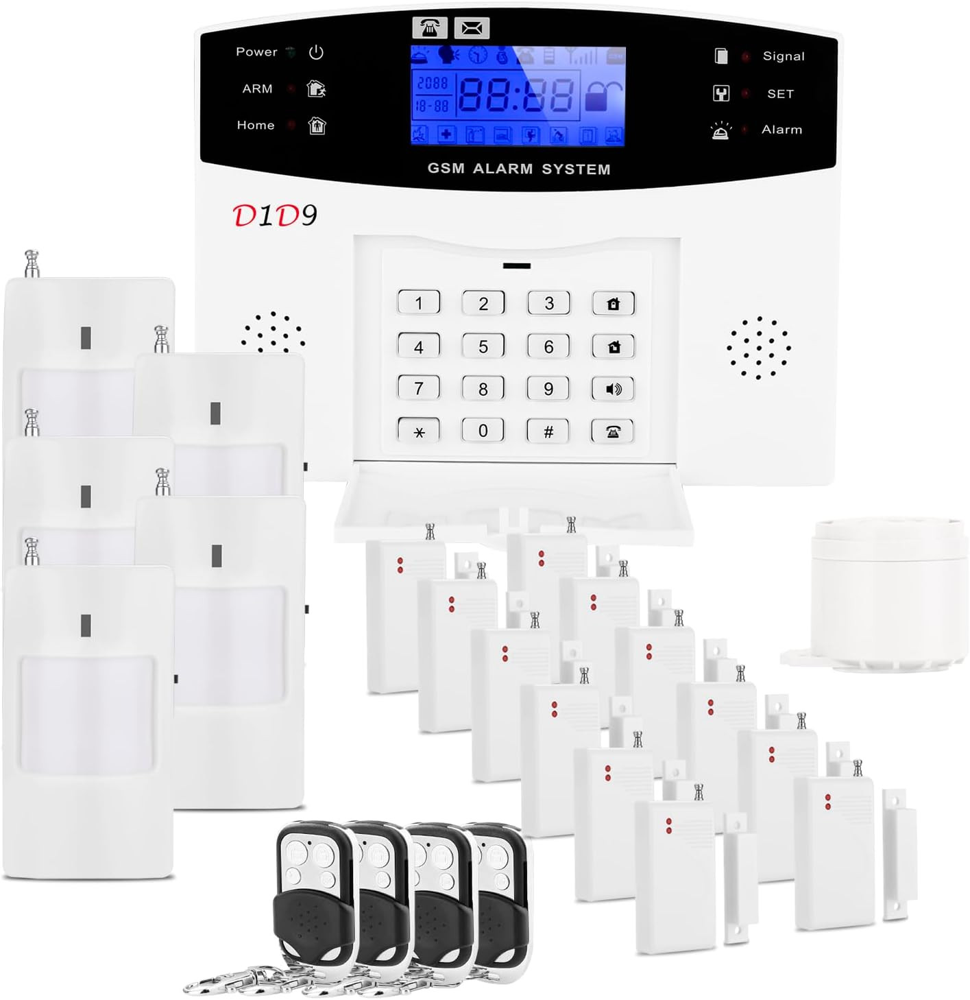 24Pcs Wireless DIY Home Burglar Alarm System, 4G Wifi GSM, No Monthly Fee,Home S