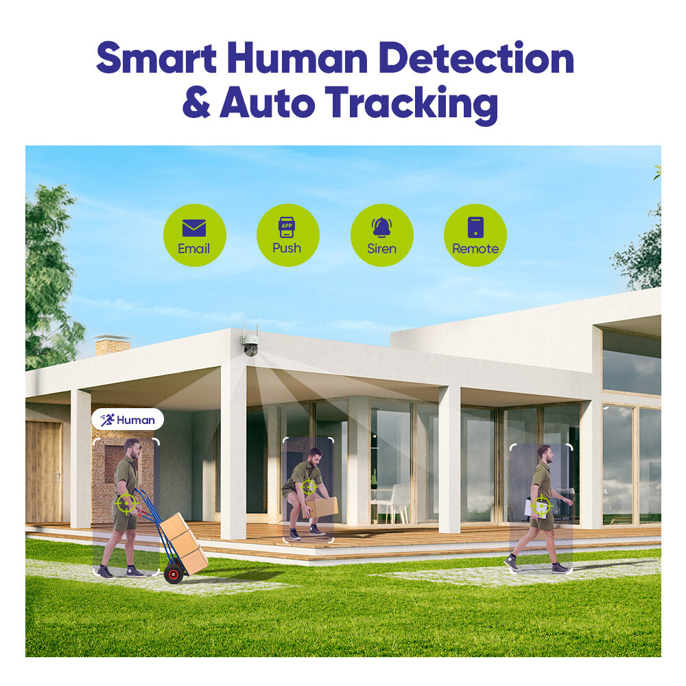 SANNCE 3MP Wireless Pan&Tilt Color Security Camera System 10CH NVR Two-Way Audio