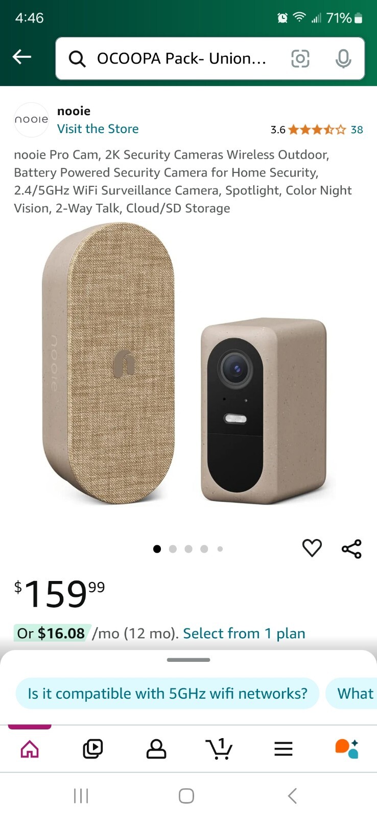 2K Security Camera With Spotlight