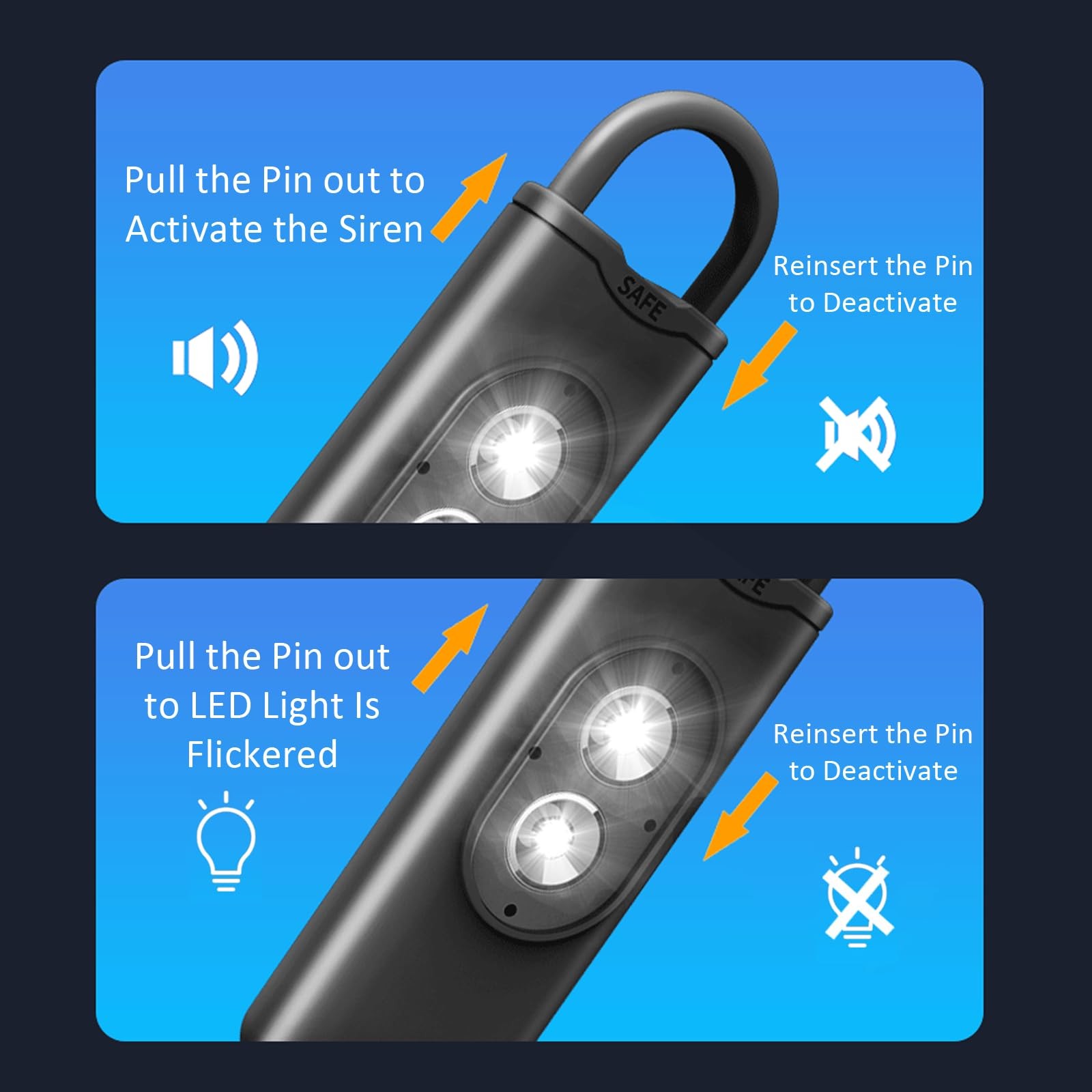 Halo-Siren Keychain, HaloSiren Personal Safety Alarm – 130db Loud Alarm Keych…