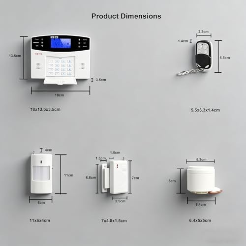 Wireless Home Burglar Alarm Security System, 4G WiFi GSM, App Alerts, 24-Piece