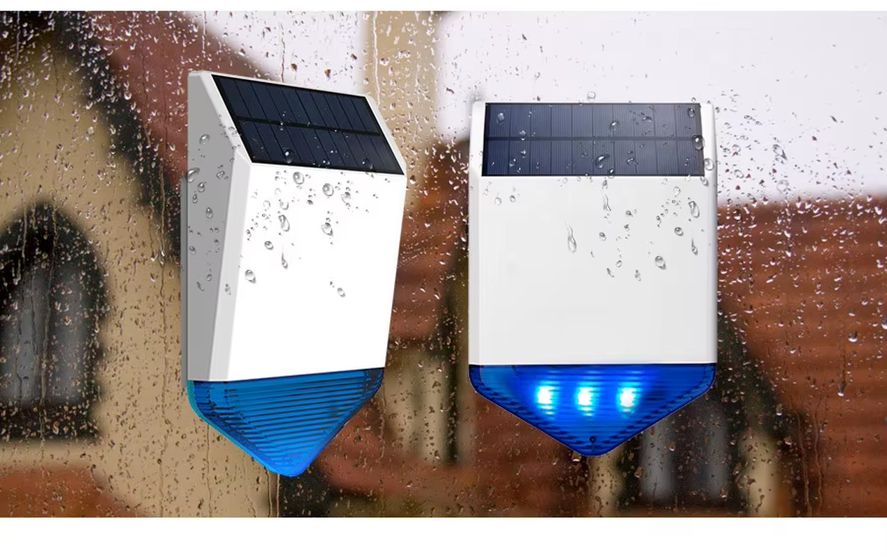 Outdoor Solar Siren Waterproof Wireless Siren With Burglar Alarm Flash Light For