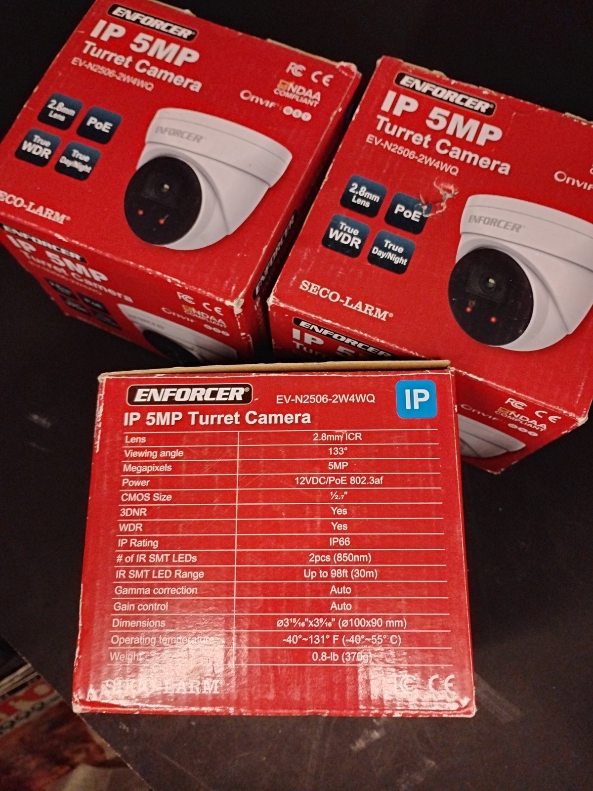 Seco-Larm EV – N2506-2W4WQ IP 5 MP Enforcer Turret Camera Lot of 3 New!
