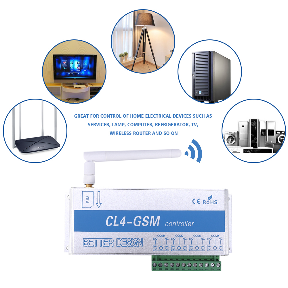 Wireless Remote Controller GSM SMS Phone Control Security System CL1/CL4-GSM MG