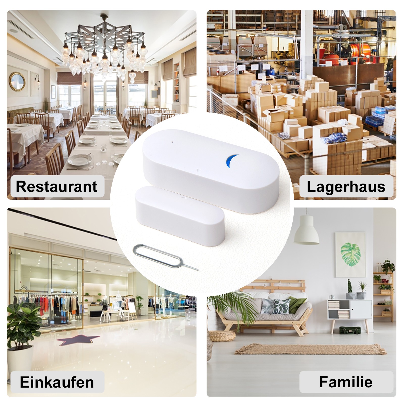 Smart Door Window Sensor Detector WiFi Wireless Safe Alarm for Alexa Google Home