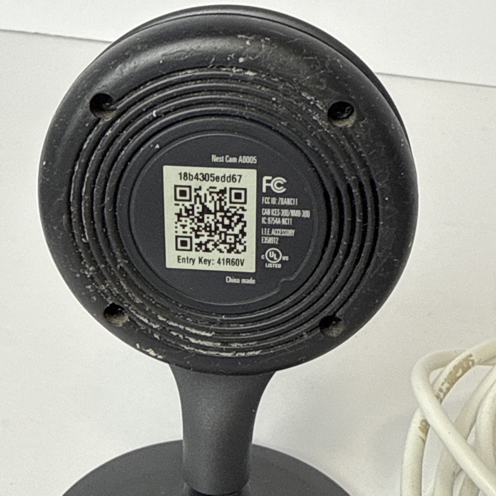 Google Nest Cam Indoor Security Camera A0005 1st Gen Tested Wired Pre-owned