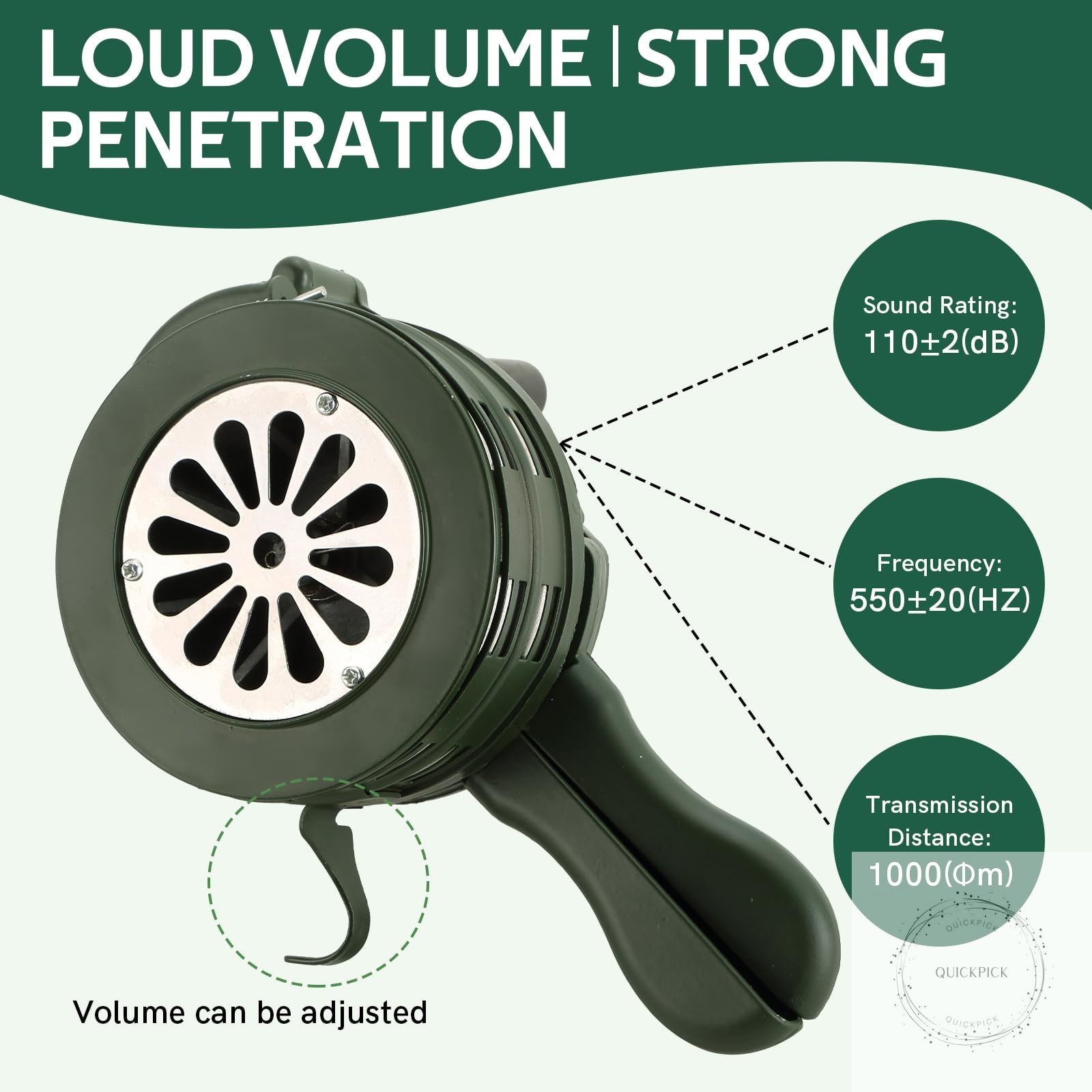 Handheld Air Raid Siren 110DB Loud Manual Hand Crank Emergency Alarm, Portable