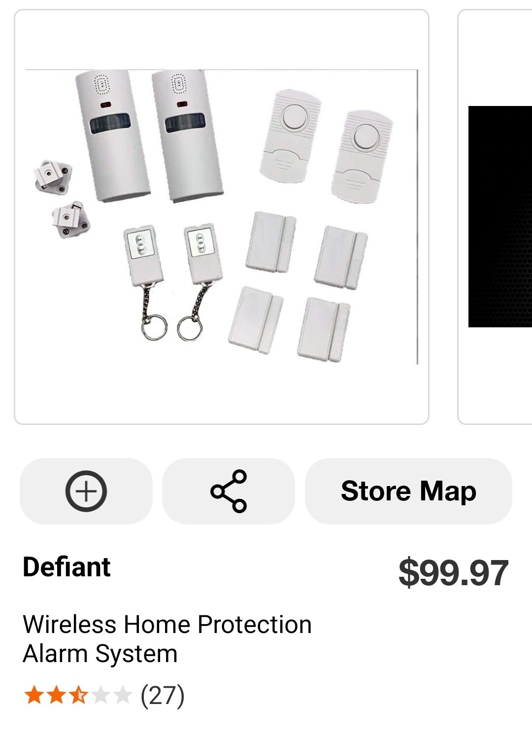 Defiant Wireless Home Security Protection System Complete 4 Door/window 2 Motion