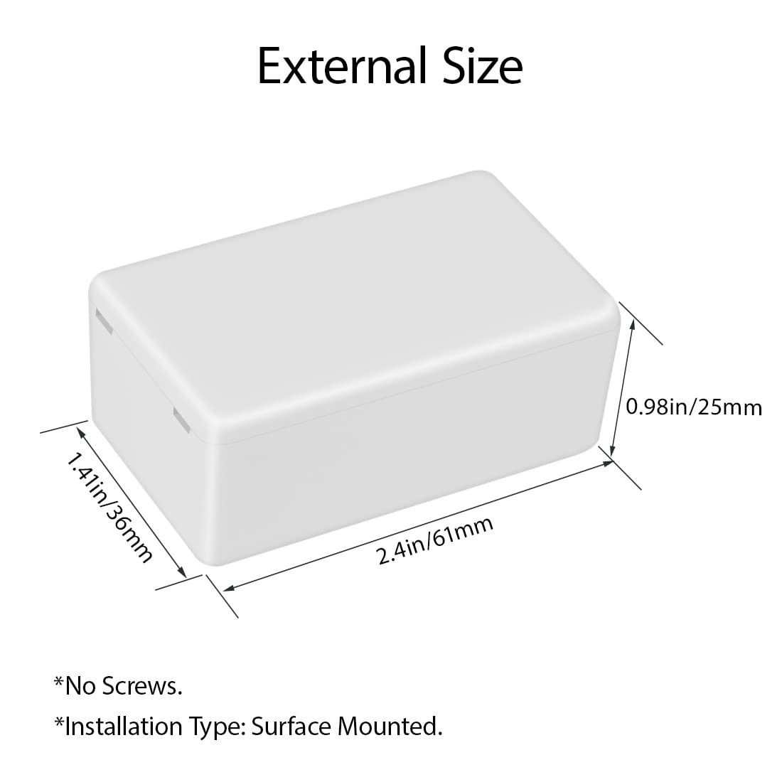 LeMotech Project Box 5 Pieces ABS Plastic 2.40″x 1.41″x 0.98″, 5 pieces